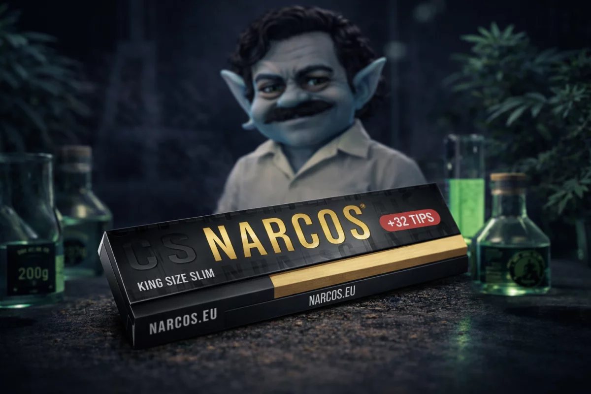 Narcos King Size Slim + 32 Black Tips Brown
